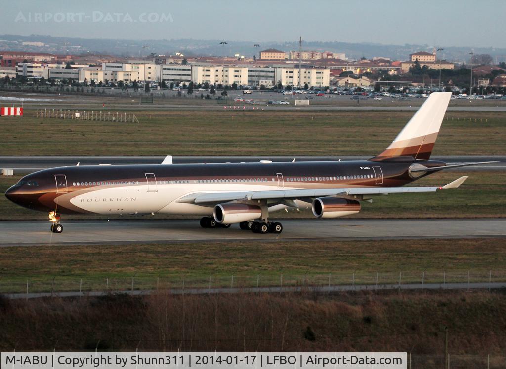 M-IABU, 2008 Airbus A340-313X C/N 955, Taxiing holding point rwy 14R for departure... First time to see it after his delivery in 2009 and with his new register... Made ARN-TLS-ARN route...
