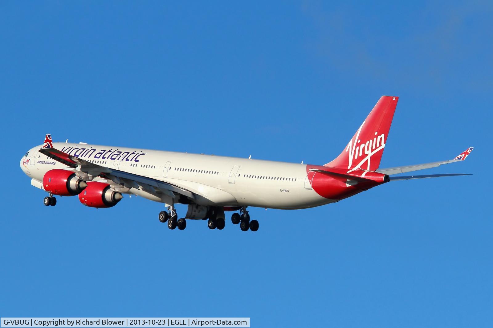 G-VBUG, 2007 Airbus A340-642 C/N 804, Departing 27L
