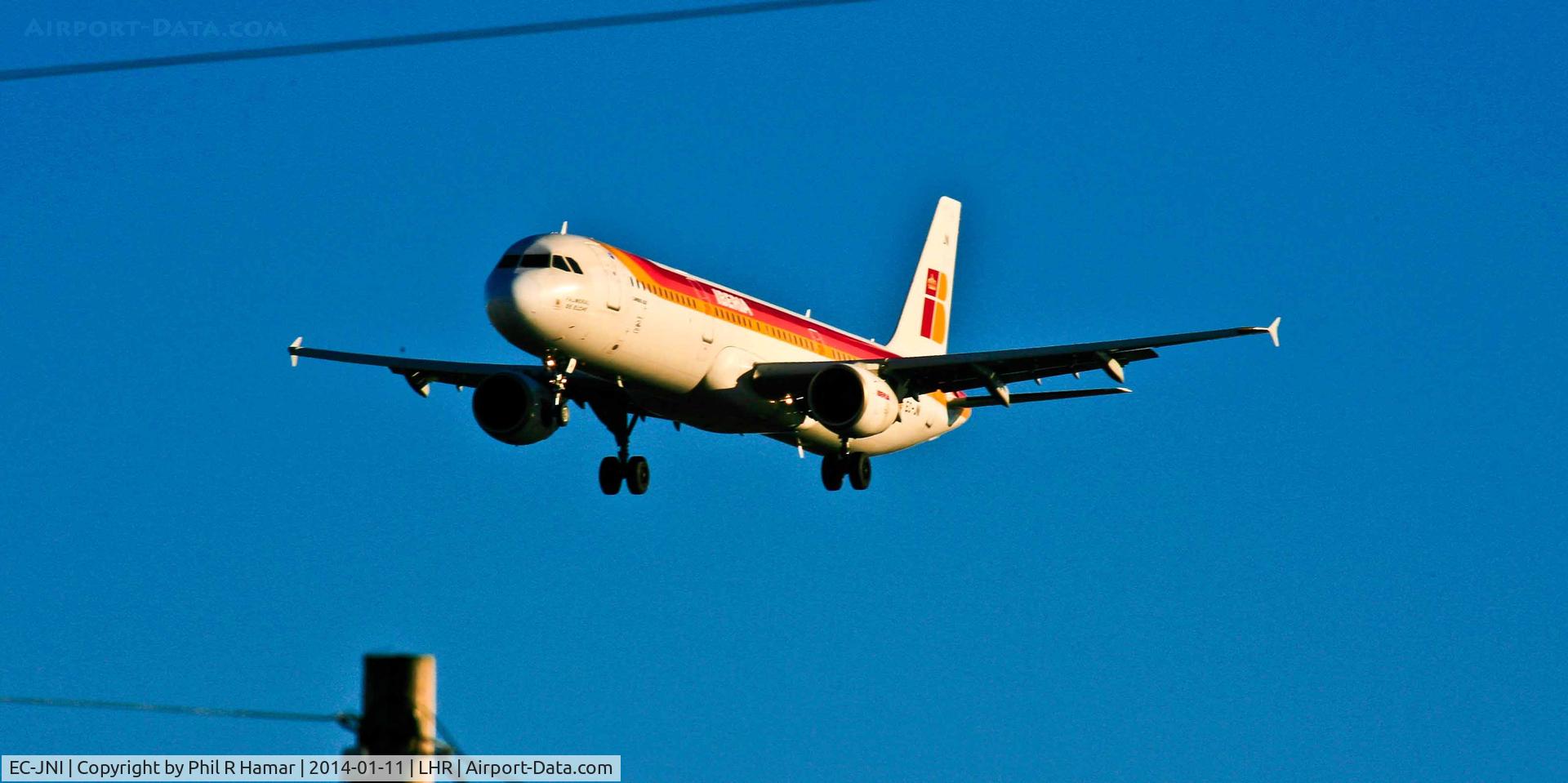 EC-JNI, 2004 Airbus A321-211 C/N 2270, Iberia Airlines, (EC-JNI) 2004 Airbus A321-211, c/n 2270, on approach to land on 27L Heathrow. © PhilRHamar