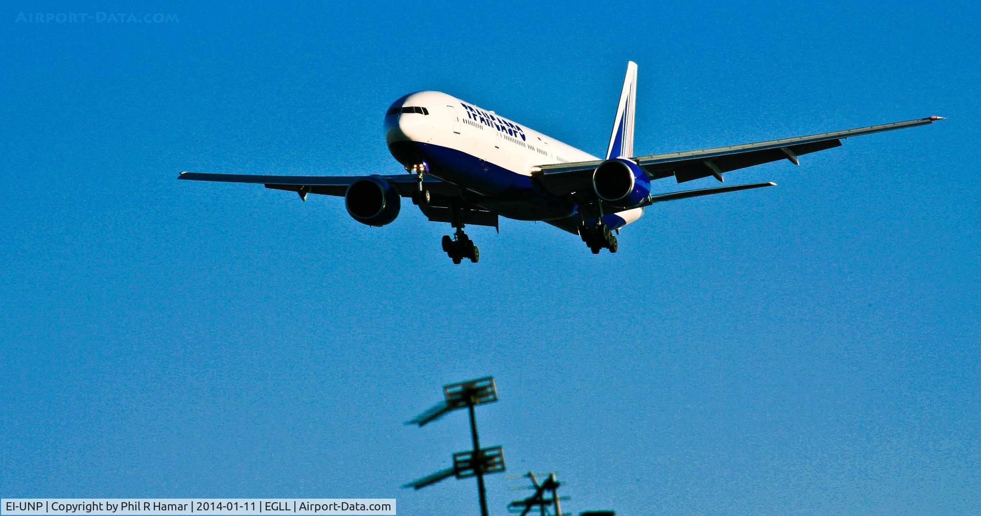 EI-UNP, 1998 Boeing 777-312 C/N 28516, TPAHCADPO Airlines, (EI-UNP) Boeing 777-312, c/n 28516, on approach to land on 27L Heathrow. © PhilRHama