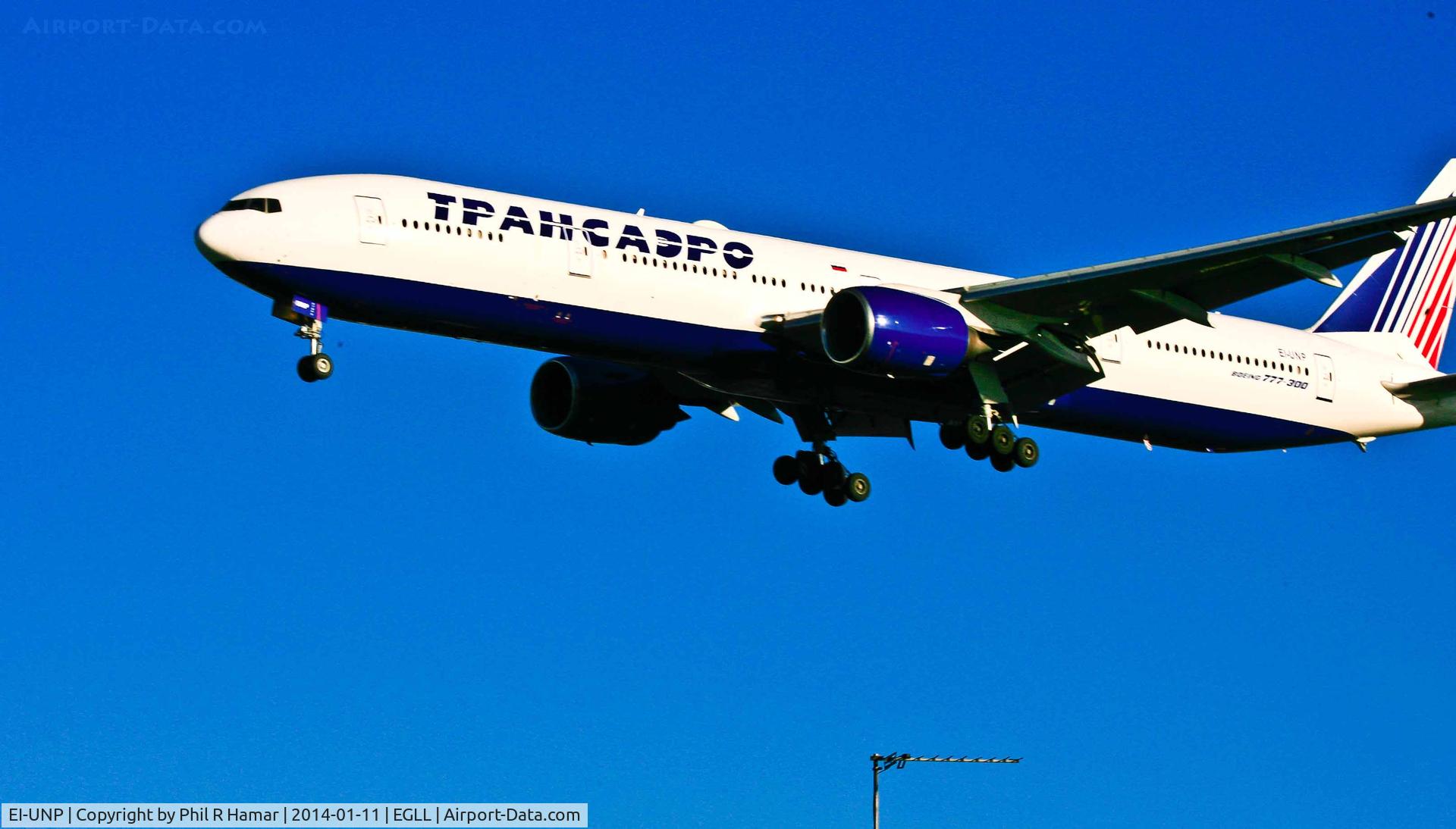 EI-UNP, 1998 Boeing 777-312 C/N 28516, TPAHCADPO Airlines, (EI-UNP) Boeing 777-312, c/n 28516, on approach to land on 27L Heathrow. © PhilRHama