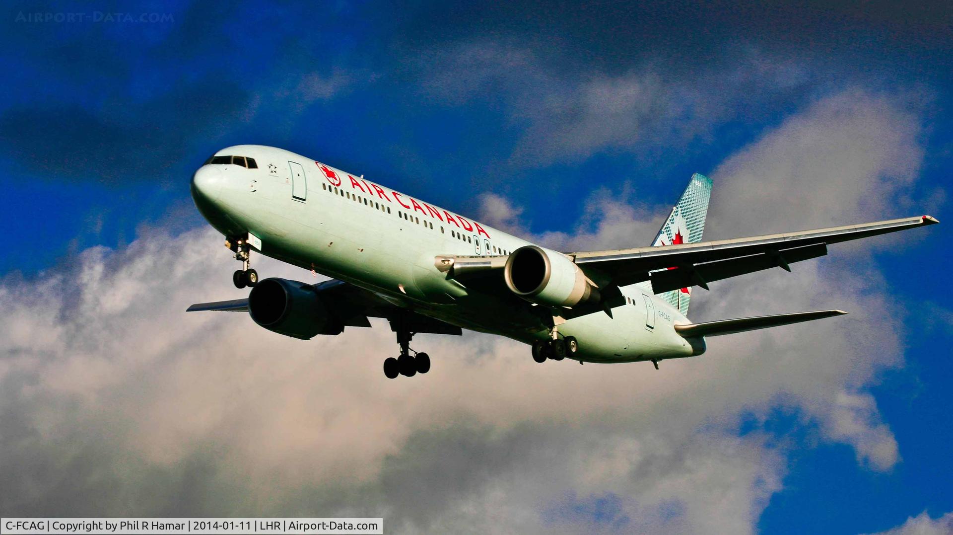 C-FCAG, 1988 Boeing 767-375/ER C/N 24085, Air Canada, (C-FCAG) 1988 Boeing 767-375, c/n 24085, on approach to land on 27L Heathrow. © PhilRHama