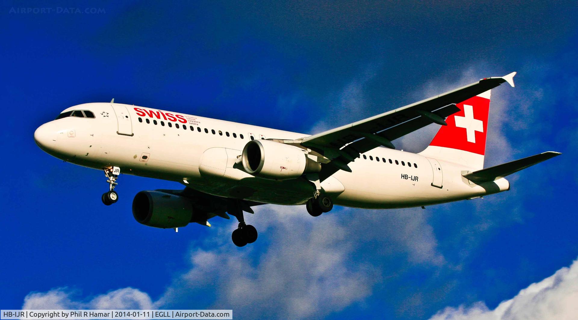 HB-IJR, 1997 Airbus A320-214 C/N 0703, SWISS Air, (HB-IJR) 1997 Airbus A320-214, c/n 0703, on approach to land on 27L Heathrow. © PhilRHamar