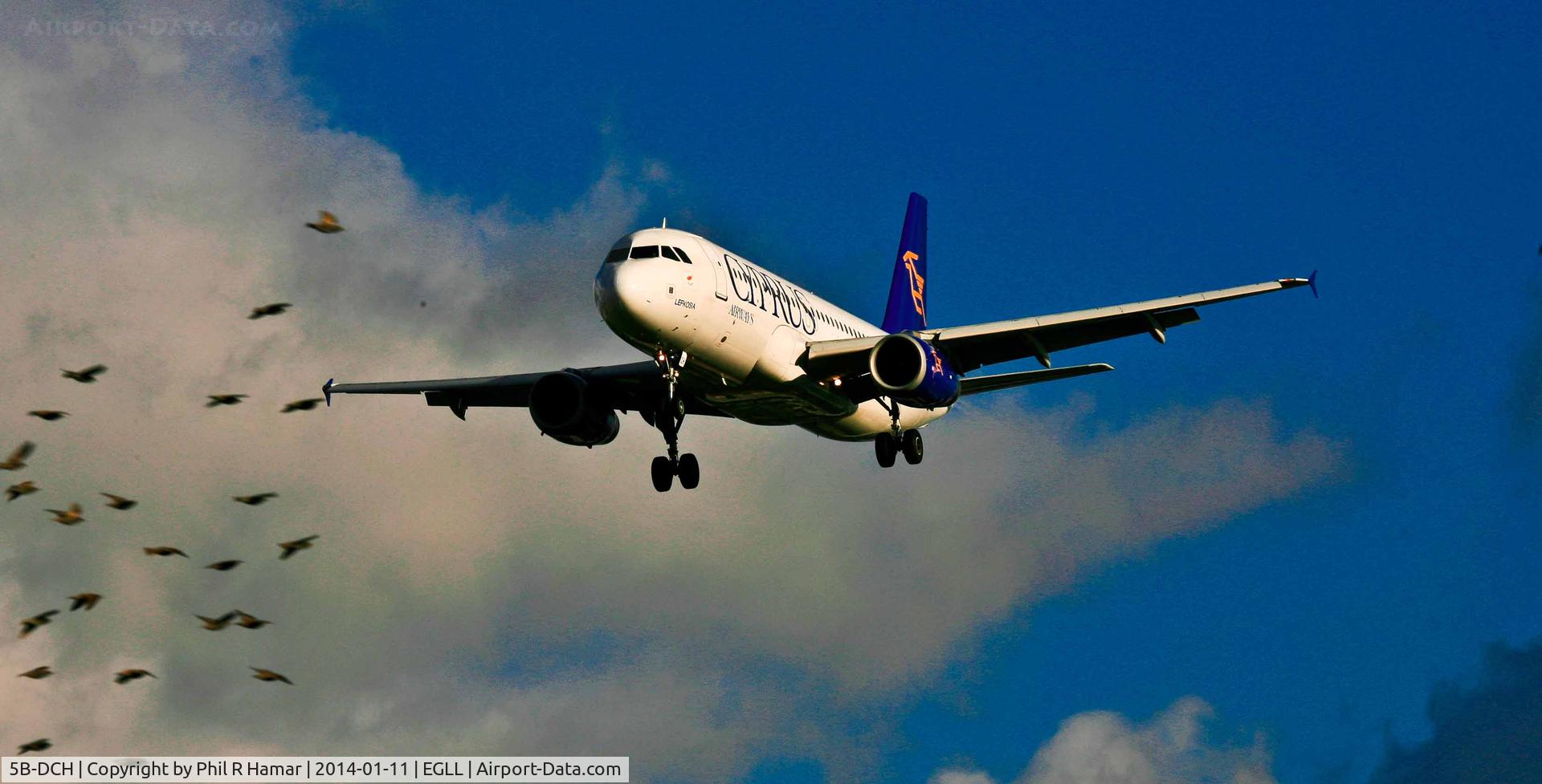5B-DCH, 2005 Airbus A320-232 C/N 2359, Cyprus Air, (5B-DCH) 2005 Airbus A320-232, c/n 2359, on approach to land on 27L Heathrow. © PhilRHamar