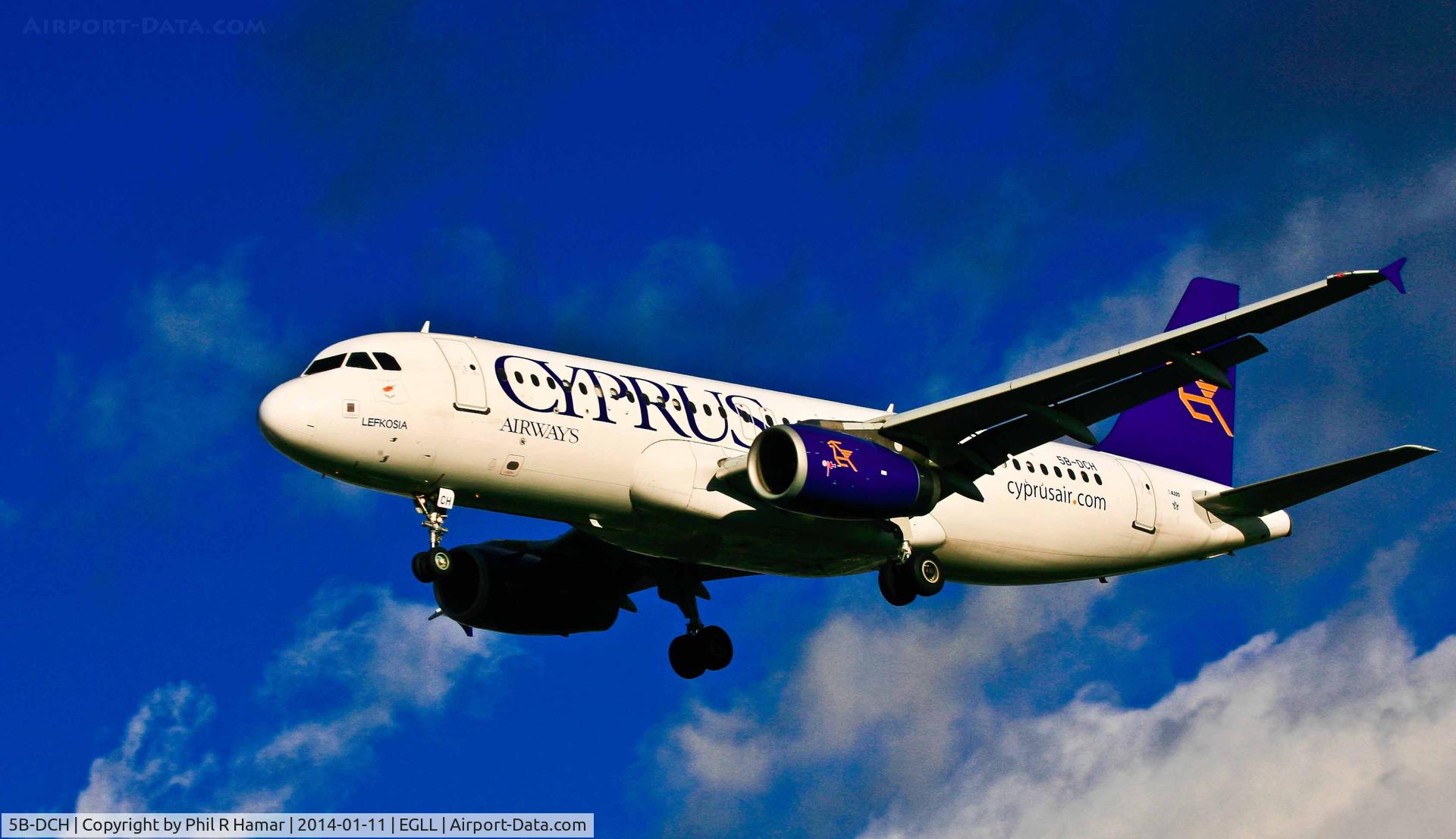 5B-DCH, 2005 Airbus A320-232 C/N 2359, Cyprus Air, (5B-DCH) 2005 Airbus A320-232, c/n 2359, on approach to land on 27L Heathrow. © PhilRHama