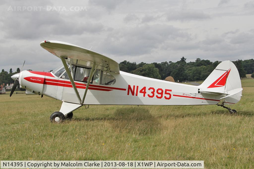 N14395, 1974 Piper PA-18-150 Super Cub C/N 18-7409093, Piper PA-18-150 at The De Havilland Moth Club's 28th International Moth Rally at Woburn Abbey. August 2013.