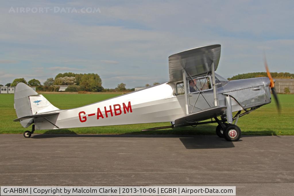 G-AHBM, 1935 De Havilland DH.87B Hornet Moth C/N 8126, De Havilland DH-87B Hornet Moth at The Real Aeroplane Club's Pre-Hibernation Fly-In, Breighton Airfield, October 2013.