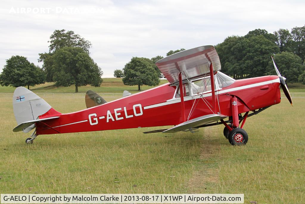 G-AELO, 1936 De Havilland DH.87B Hornet Moth C/N 8105, De Havilland DH-87B Hornet Moth at The De Havilland Moth Club's 28th International Moth Rally at Woburn Abbey. August 2013.