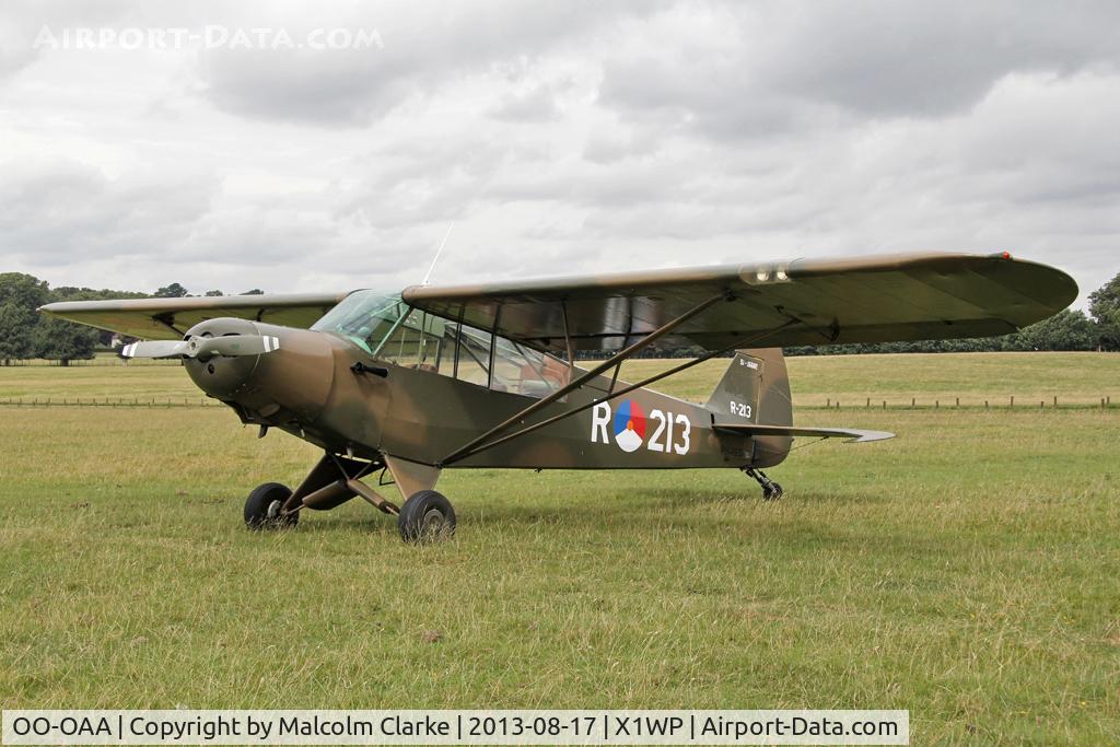 OO-OAA, 1950 Piper L-21A Super Cub (PA-18-125) C/N 18-568, Piper L-21A Super Cub (PA-18-125) at The De Havilland Moth Club's 28th International Moth Rally at Woburn Abbey. August 2013.