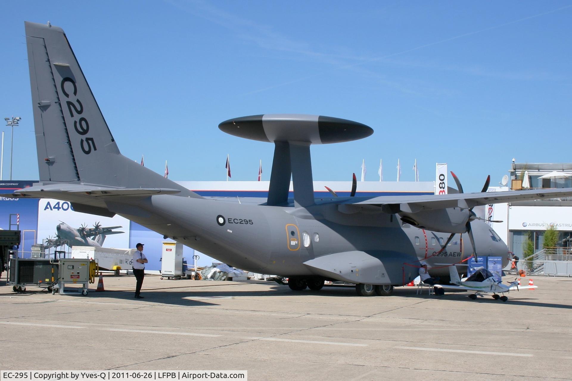 EC-295, 1997 CASA C-295M C/N P-001, Airbus Military C-295 AEW, Static display, Paris Le Bourget (LFPB-LBG) Air Show in june 2011. It's prototype airborne early warning and control version with 360 degree radar dome. The AESA radar was developed by IAI (Israel Aerospace Industries)