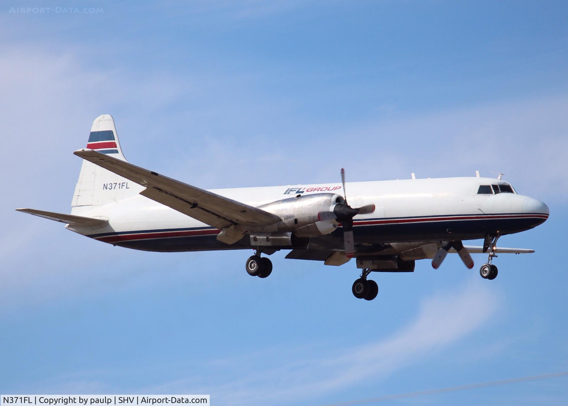 N371FL, 1956 Convair 580 C/N 309, Landing at Shreveport Regional. What a great aircraft!