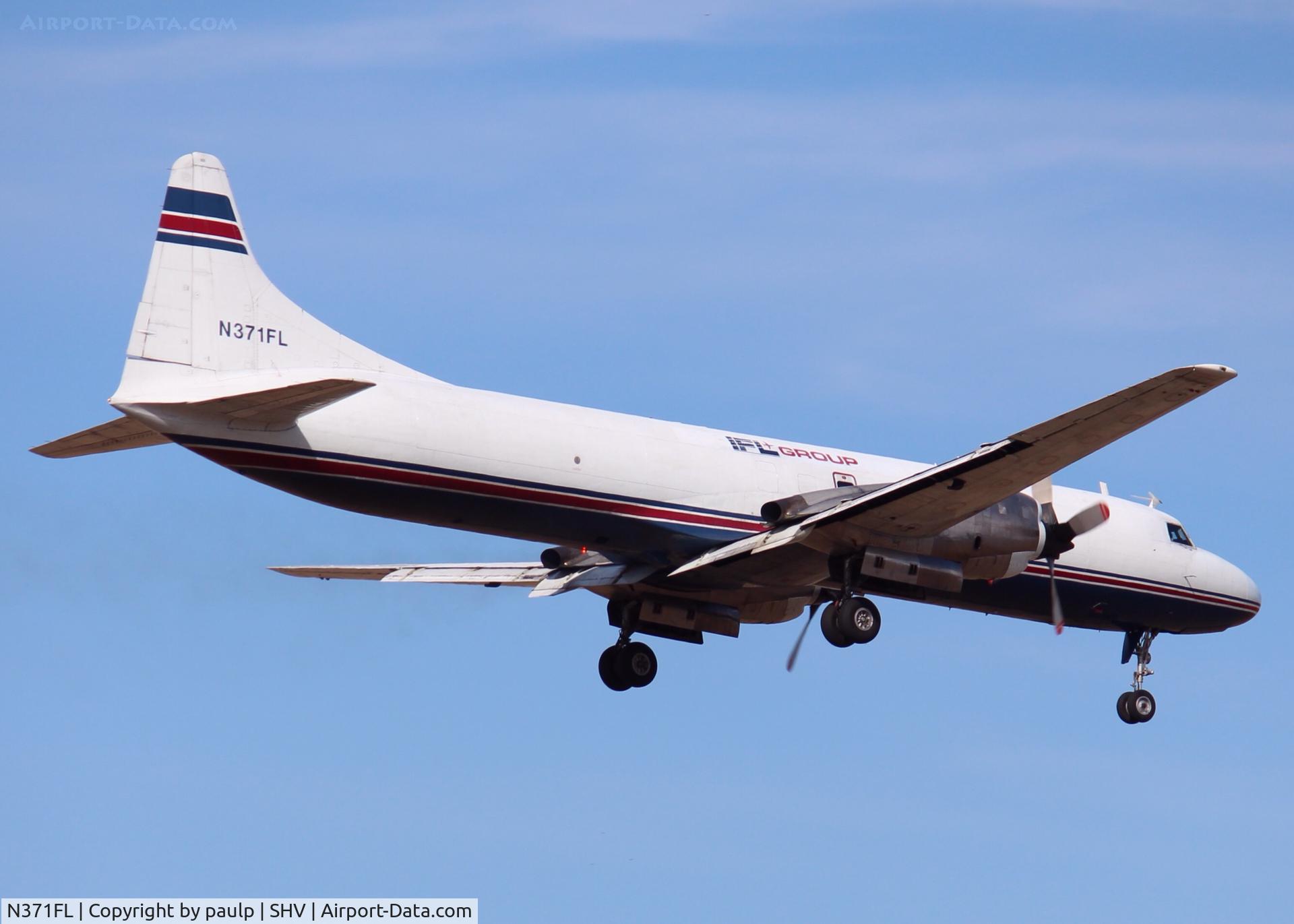 N371FL, 1956 Convair 580 C/N 309, Landing at Shreveport Regional. What a great aircraft!