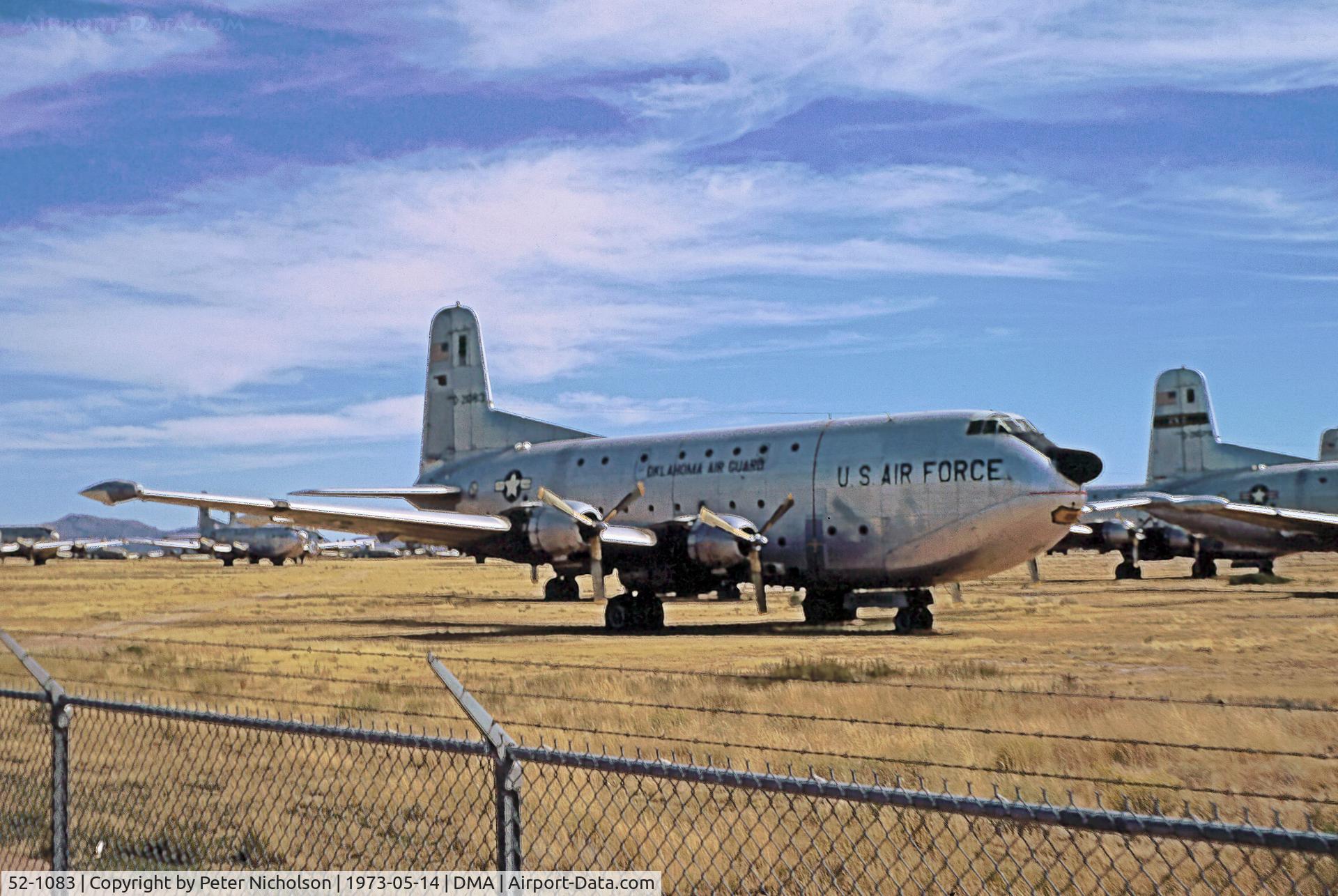 52-1083, 1952 Douglas C-124C Globemaster II C/N 43992, Oklahoma Air National Guard C-124C Globemaster II as seen at MASDC in the Summer of 1973.