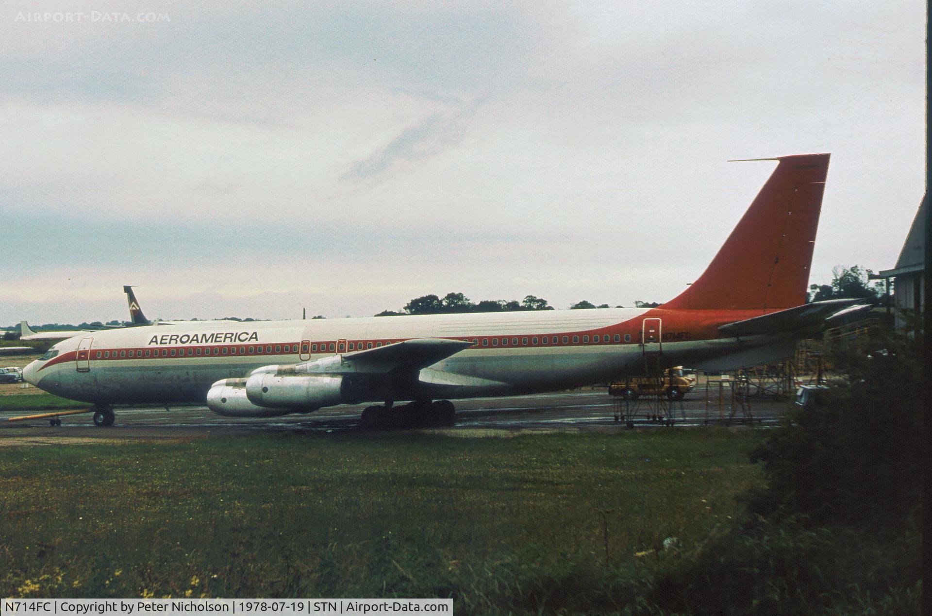 N714FC, 1959 Boeing 707-321 C/N 17592, Boeing 707-321C of Aeroamerica as seen at Stansted in the Summer of 1978.