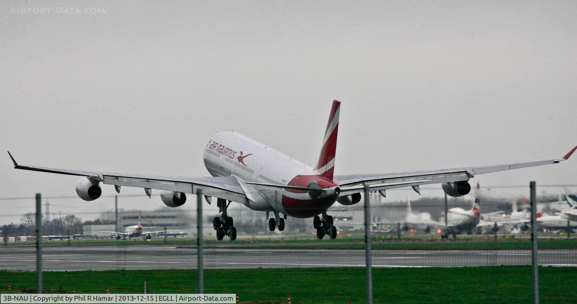3B-NAU, 1994 Airbus A340-312 C/N 076, Air Mauritius, (3B-NAU) 1994 Airbus A340-312, c/n 076, on approach to land on 27L Heathrow. © PhilRHamar