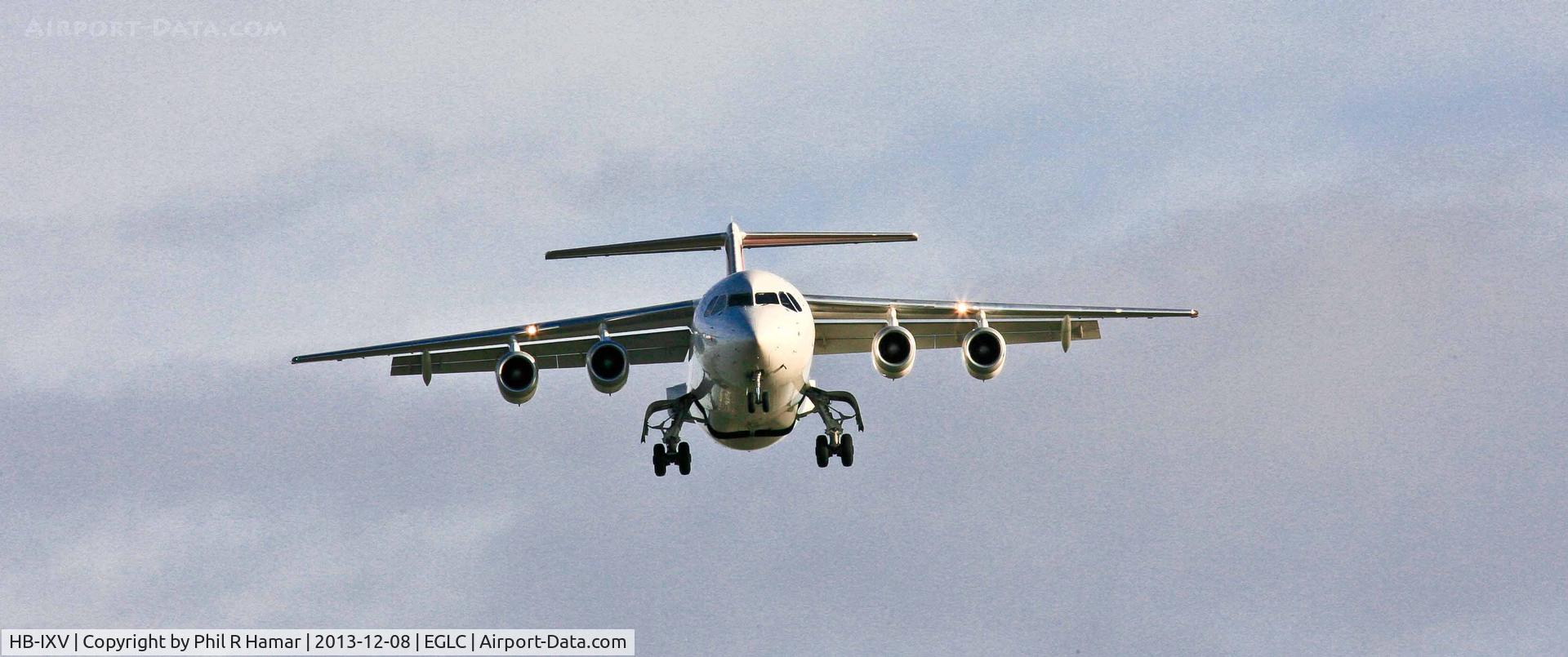 HB-IXV, 1995 British Aerospace Avro 146-RJ100 C/N E3274, Swiss Air, (HB-IXV) 1995 British Aerospace Avro 146 RJ-100, c/n E.3274, on approach to land on 27 (LCY). © PhilRHamar