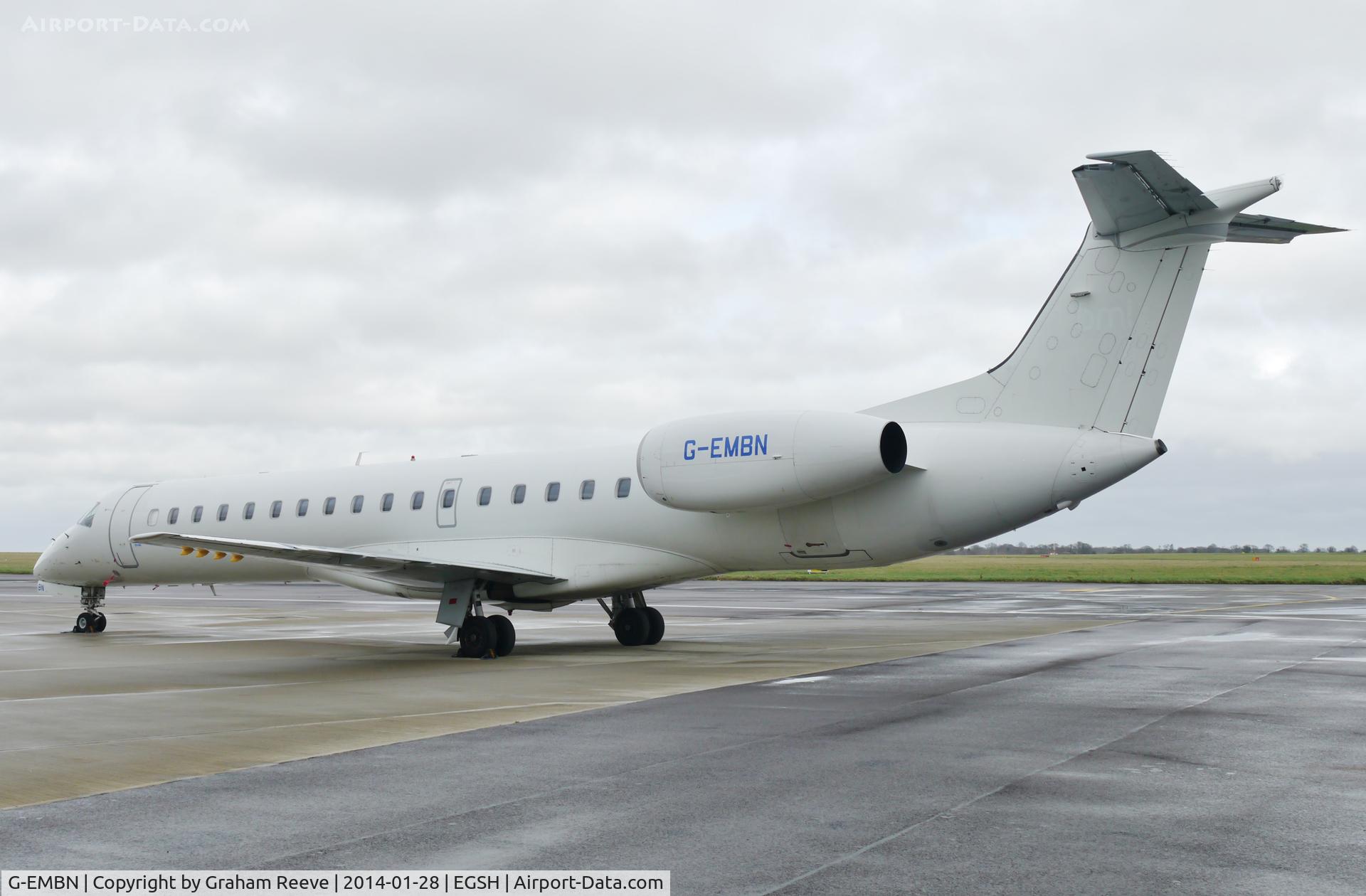 G-EMBN, 2000 Embraer EMB-145EP (ERJ-145EP) C/N 145201, Parked at Norwich.