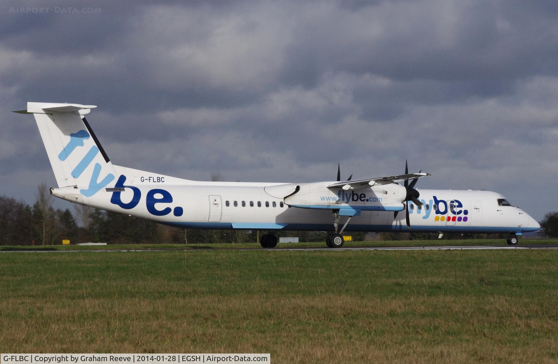 G-FLBC, 2009 De Havilland Canada DHC-8-402Q Dash 8 C/N 4257, About to depart.