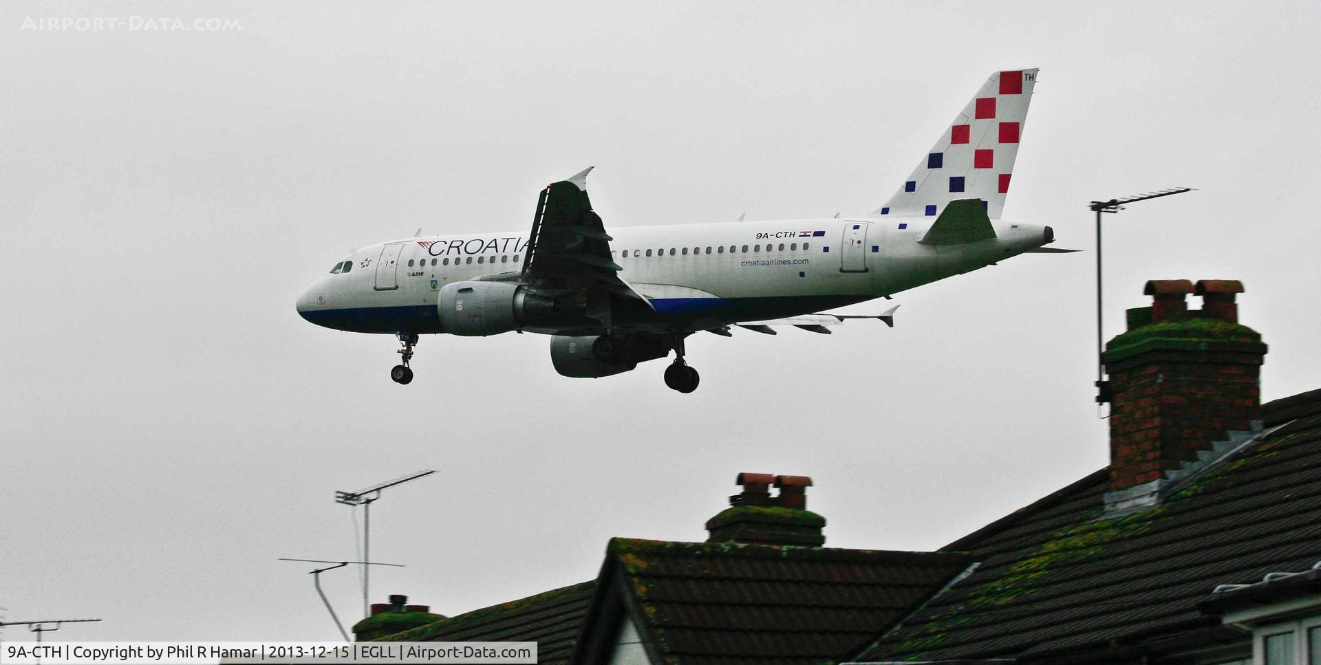 9A-CTH, 1998 Airbus A319-112 C/N 833, Croatia Airline, (9A-CTH) (Zagreb), 1998 Airbus A319-112, c/n: 833, on approach to land on 27L Heathrow © PhilRHamar