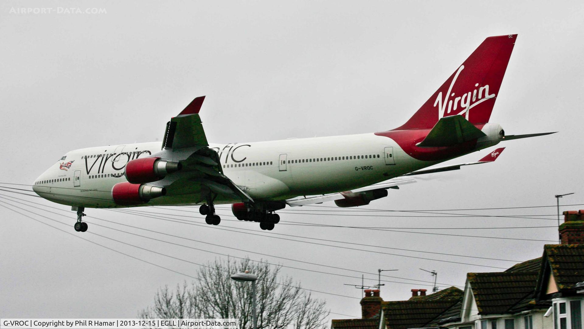 G-VROC, 2003 Boeing 747-41R C/N 32746, Virgin Atlantic, (G-VROC) 2003 Boeing 747-41R, c/n 32746/1336, on approach to land on 27L Heathrow. © PhilRHamar