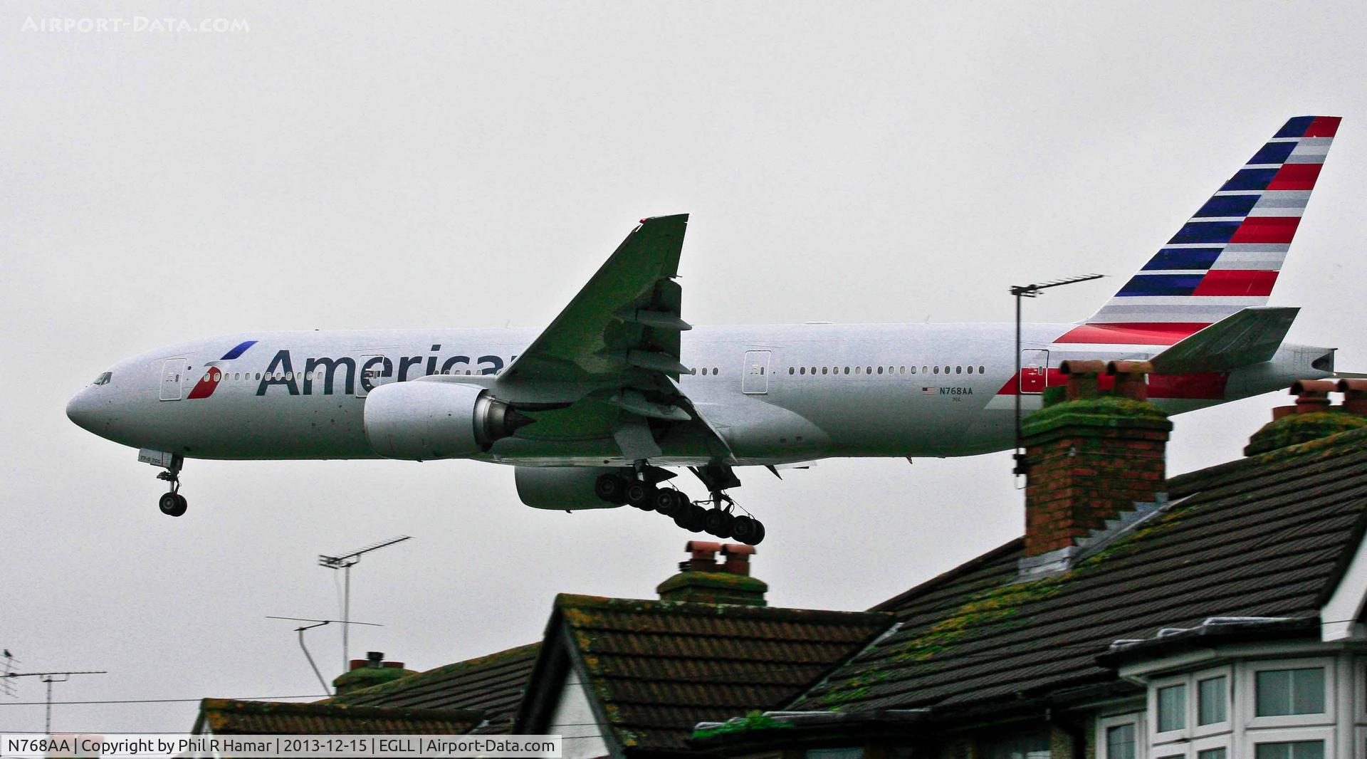 N768AA, 2006 Boeing 777-223 C/N 33540, American, (N768AA) 2006 Boeing 777-223, c/n: 33540, on approach to land on 27L Heathrow. © PhilRHamar