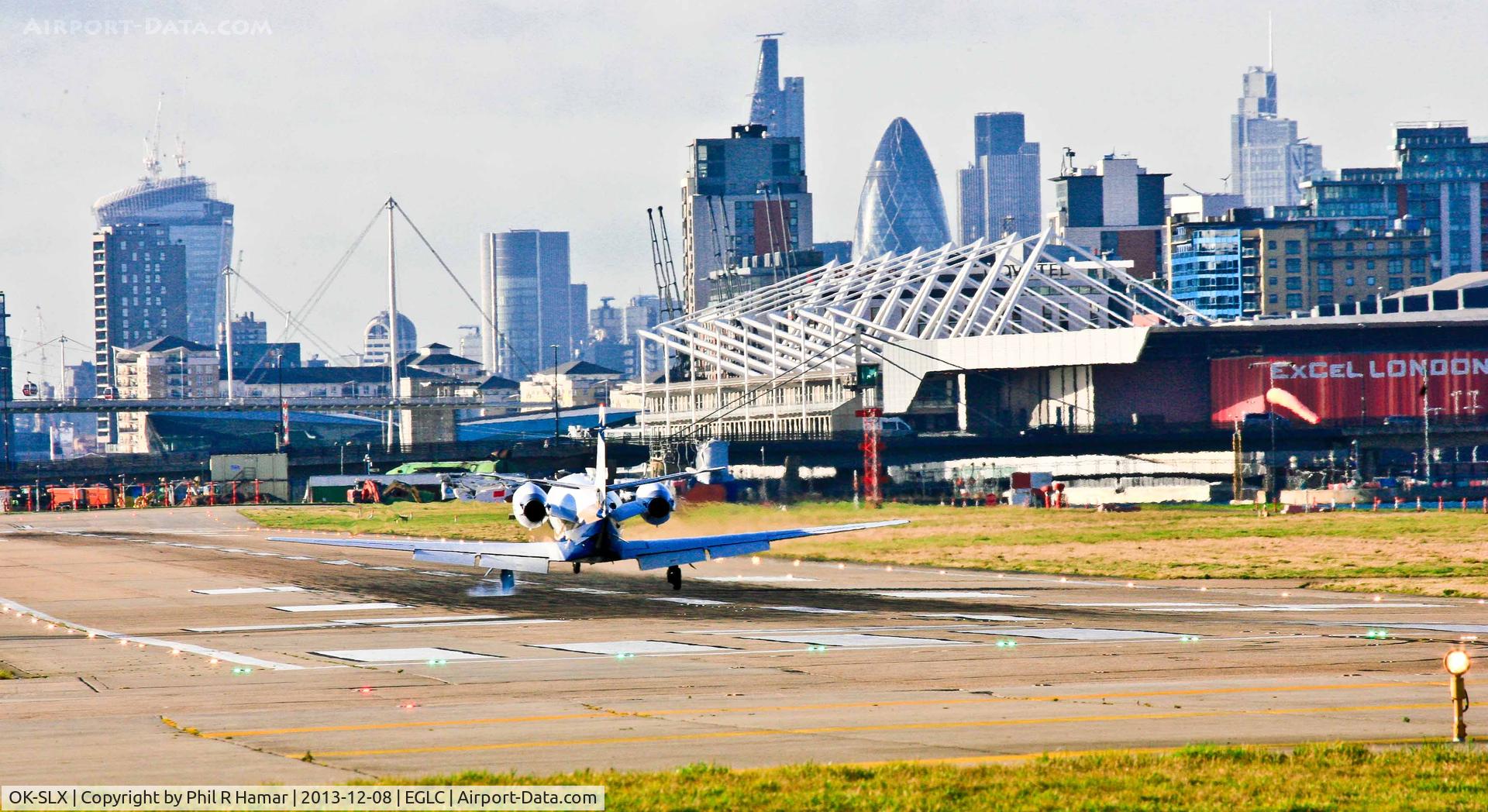 OK-SLX, 2002 Cessna 560XL Citation Excel C/N 560-5243, 2002 Cessna 560XL Citation Excel, (OK-SLX) c/n: 560-5243, on approach to land on 27 (LCY). © PhilRHamar