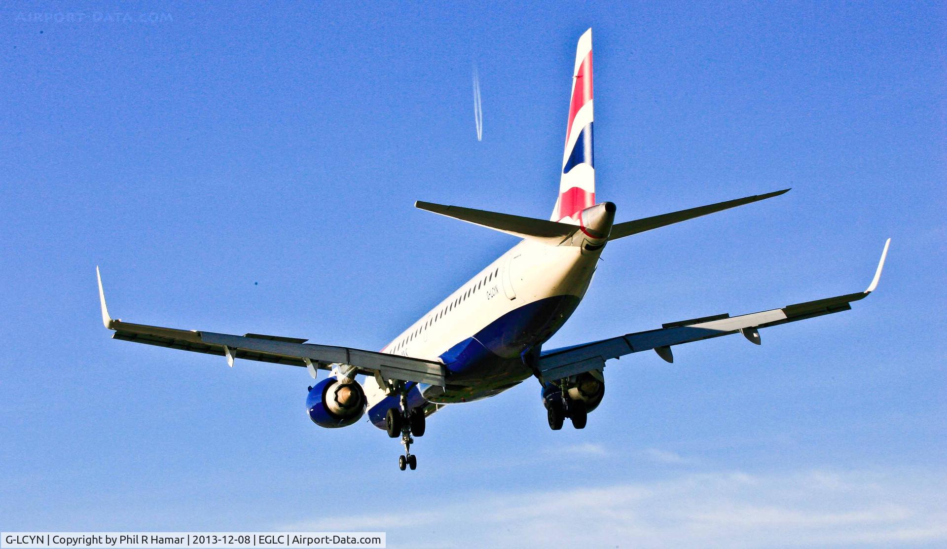 G-LCYN, 2010 Embraer 190SR (ERJ-190-100SR) C/N 19000392, British Airways, (G-LCYN) 2010 Embraer ERJ-190SR (ERJ-190-100 SR), c/n 19000392, on approach to land on 27 (LCY). © PhilRHamar