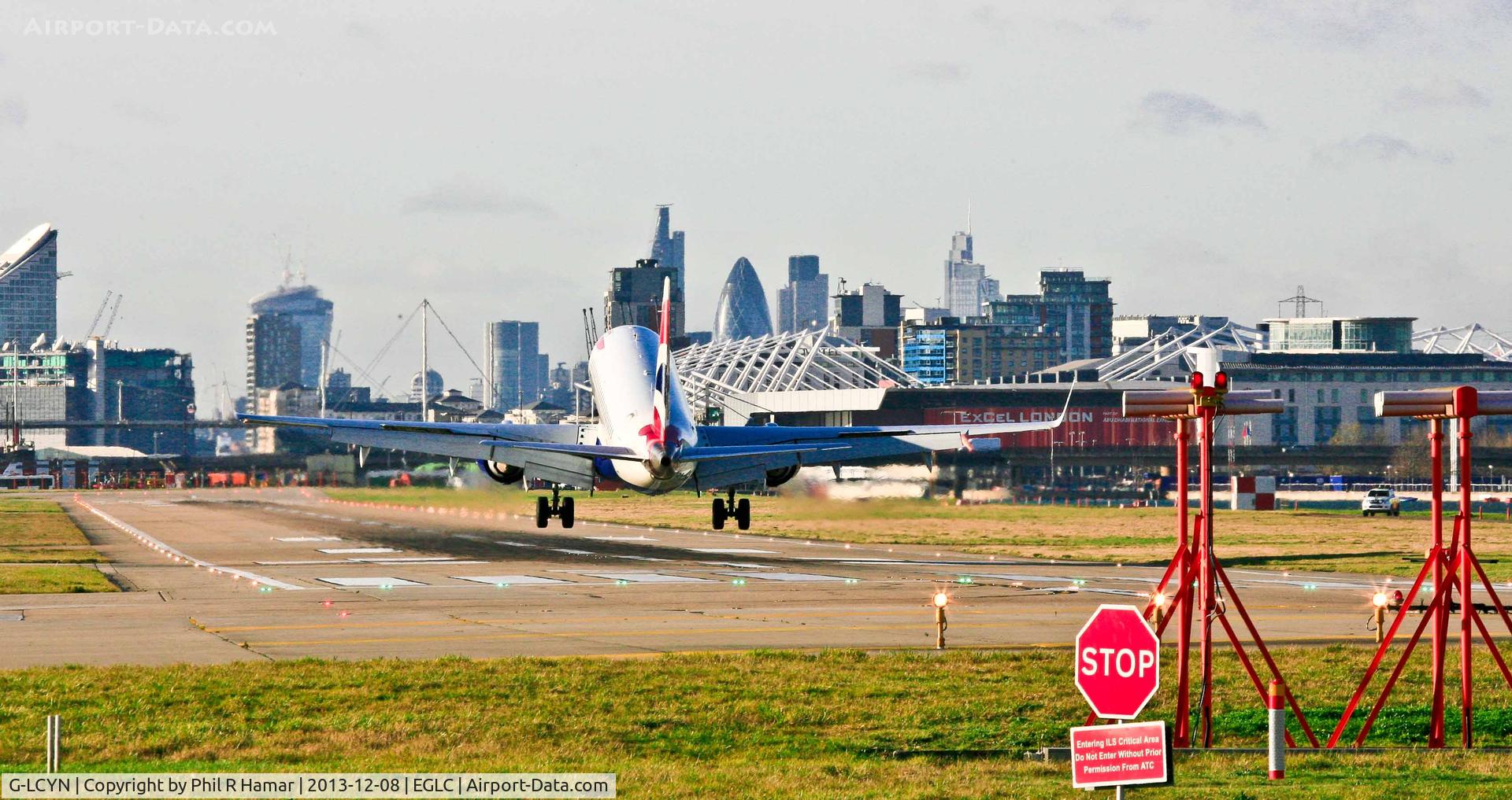 G-LCYN, 2010 Embraer 190SR (ERJ-190-100SR) C/N 19000392, British Airways, (G-LCYN) 2010 Embraer ERJ-190SR (ERJ-190-100 SR), c/n 19000392, on approach to land on 27 (LCY). © PhilRHamar