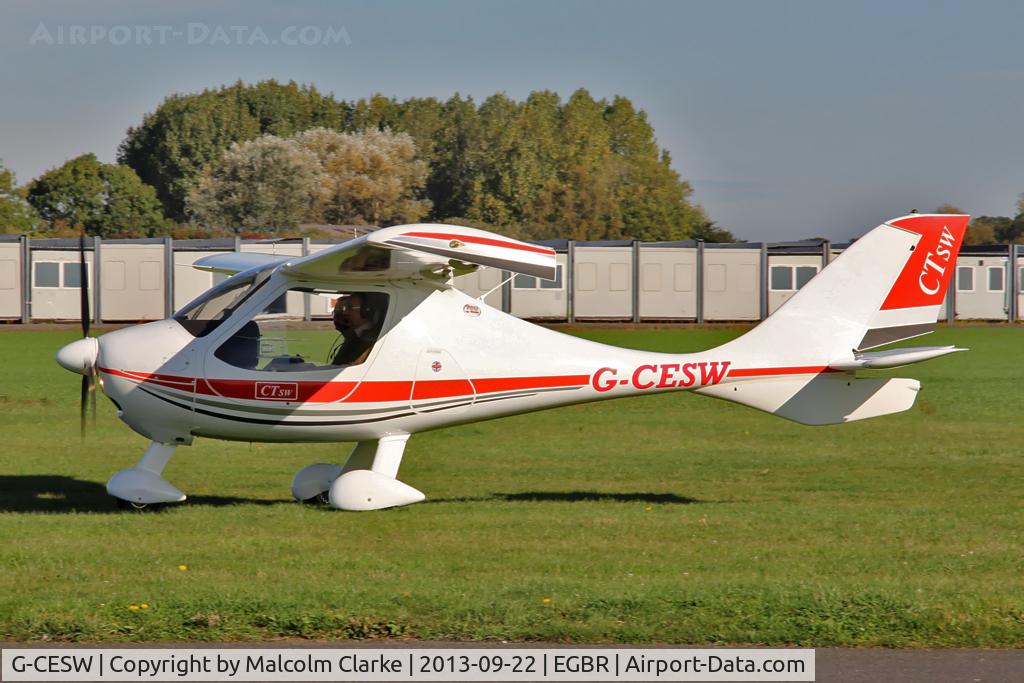 G-CESW, 2007 Flight Design CTSW C/N 8296, Flight Design CTSW at The Real Aeroplane Club's Helicopter Fly-In, Breighton Airfield, September 2013.