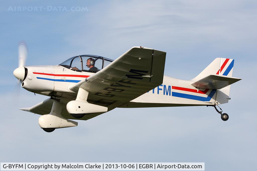 G-BYFM, 2000 Jodel DR-1050 M1 Excellence Replica C/N PFA 304-13237, Jodel DR-1050-M1 at The Real Aeroplane Company's Pre-Hibernation Fly-In, Breighton Airfield, October 2013.