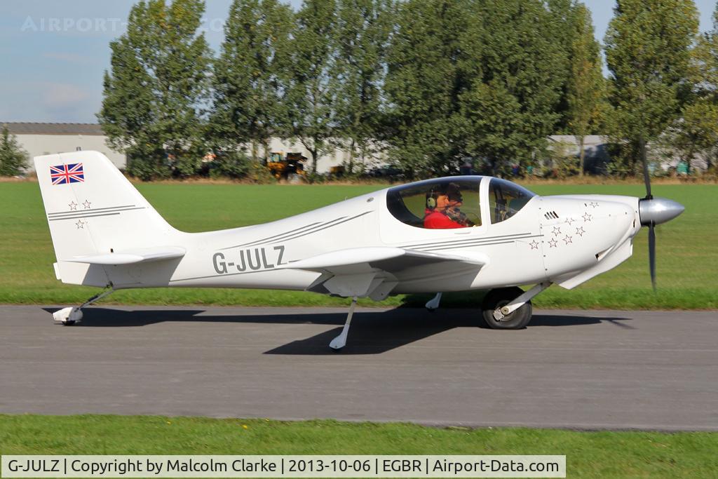 G-JULZ, 2002 Europa Monowheel C/N PFA 247-13045, Europa at The Real Aeroplane Club's Pre-Hibernation Fly-In, Breighton Airfield, October 2013.