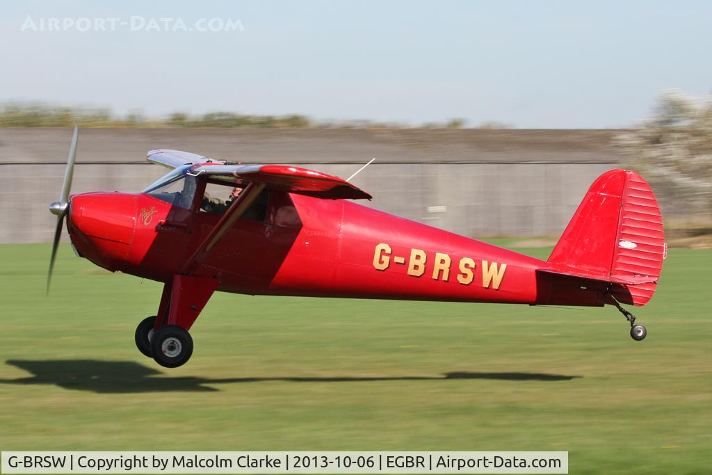 G-BRSW, 1946 Luscombe 8A C/N 3249, Luscombe 8A Silvaire at The Real Aeroplane Club's Pre-Hibernation Fly-In, Breighton Airfield, October 2013.