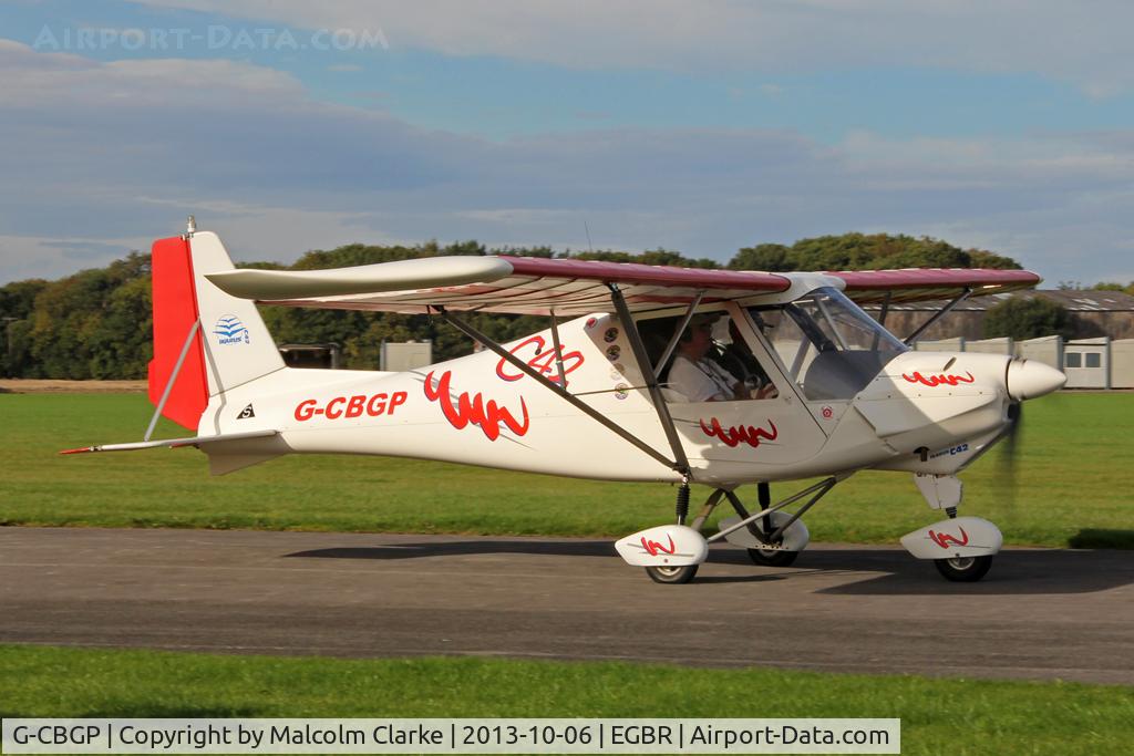 G-CBGP, 2001 Comco Ikarus C42 FB UK C/N PFA 322-13741, Ikarus C42 FB UK at The Real Aeroplane Club's Pre-Hibernation Fly-In, Breighton Airfield, October 2013.