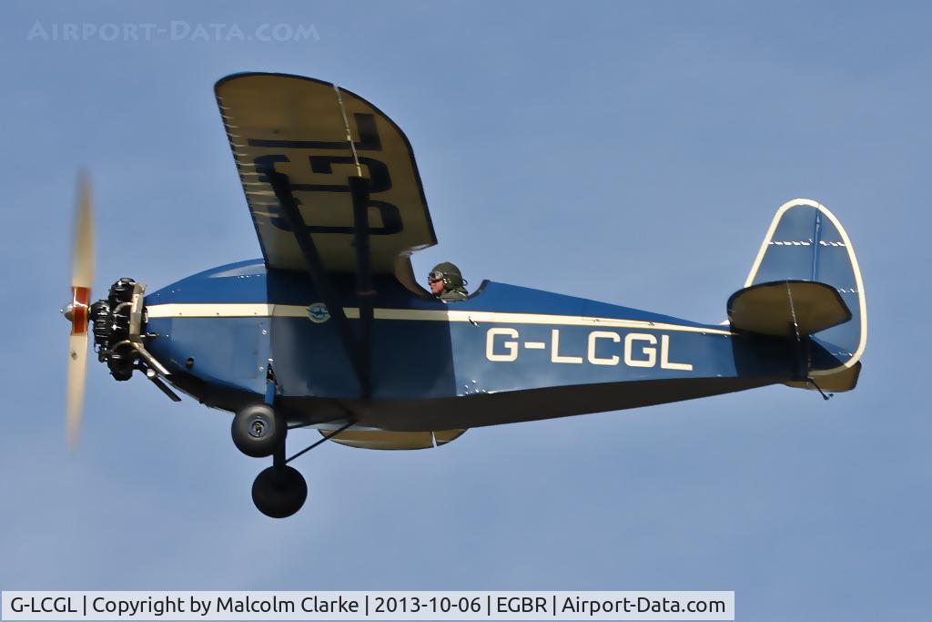 G-LCGL, 1993 Comper CLA7 Swift Replica C/N PFA 103-11089, Comper CLA7 Swift (Replica) at The Real Aeroplane Club's Pre-Hibernation Fly-In, Breighton Airfield, October 2013.