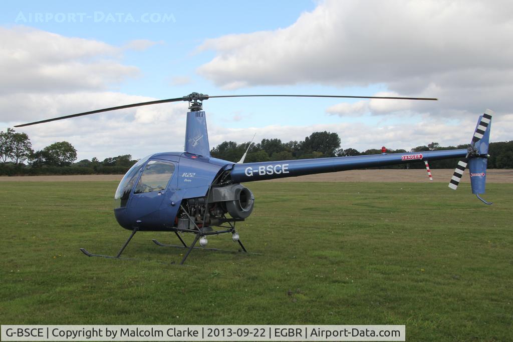 G-BSCE, 1989 Robinson R22 Beta C/N 1245, Robinson R22 Beta at The Real Aeroplane Club's Helicopter Fly-In, Breighton Airfield, September 2013.