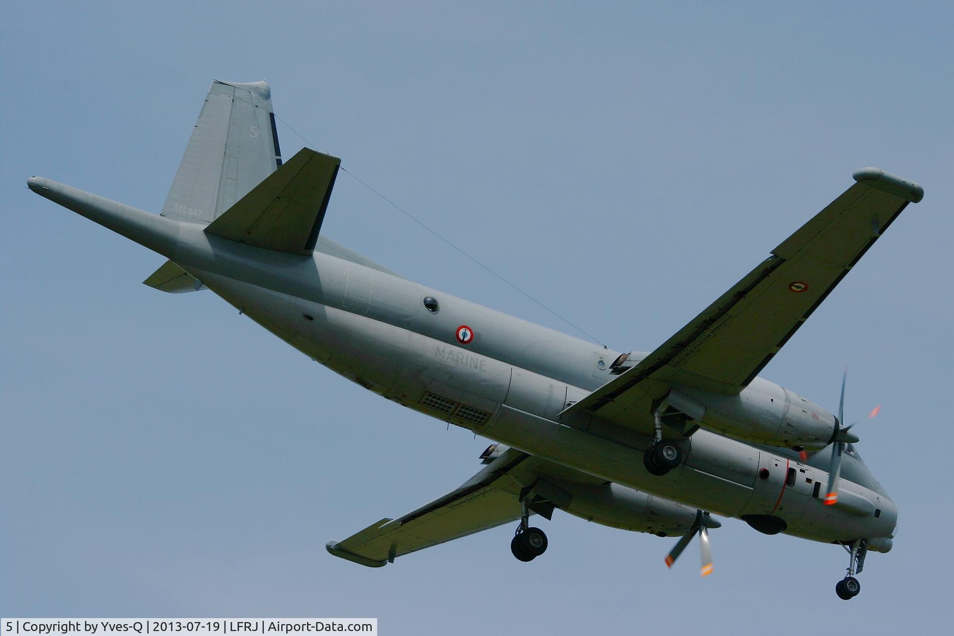 5, Dassault ATL-2 Atlantique 2 C/N 5, French Naval Aviation Dassault-Breguet Atlantique II (ATL2), Short Approach Rwy 08, Landivisiau Naval Air Base (LFRJ)