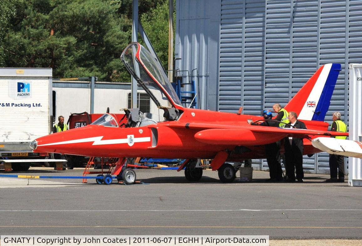 G-NATY, 1963 Hawker Siddeley Gnat T.1 C/N FL548, Receiving attention at Worldwide Aviation