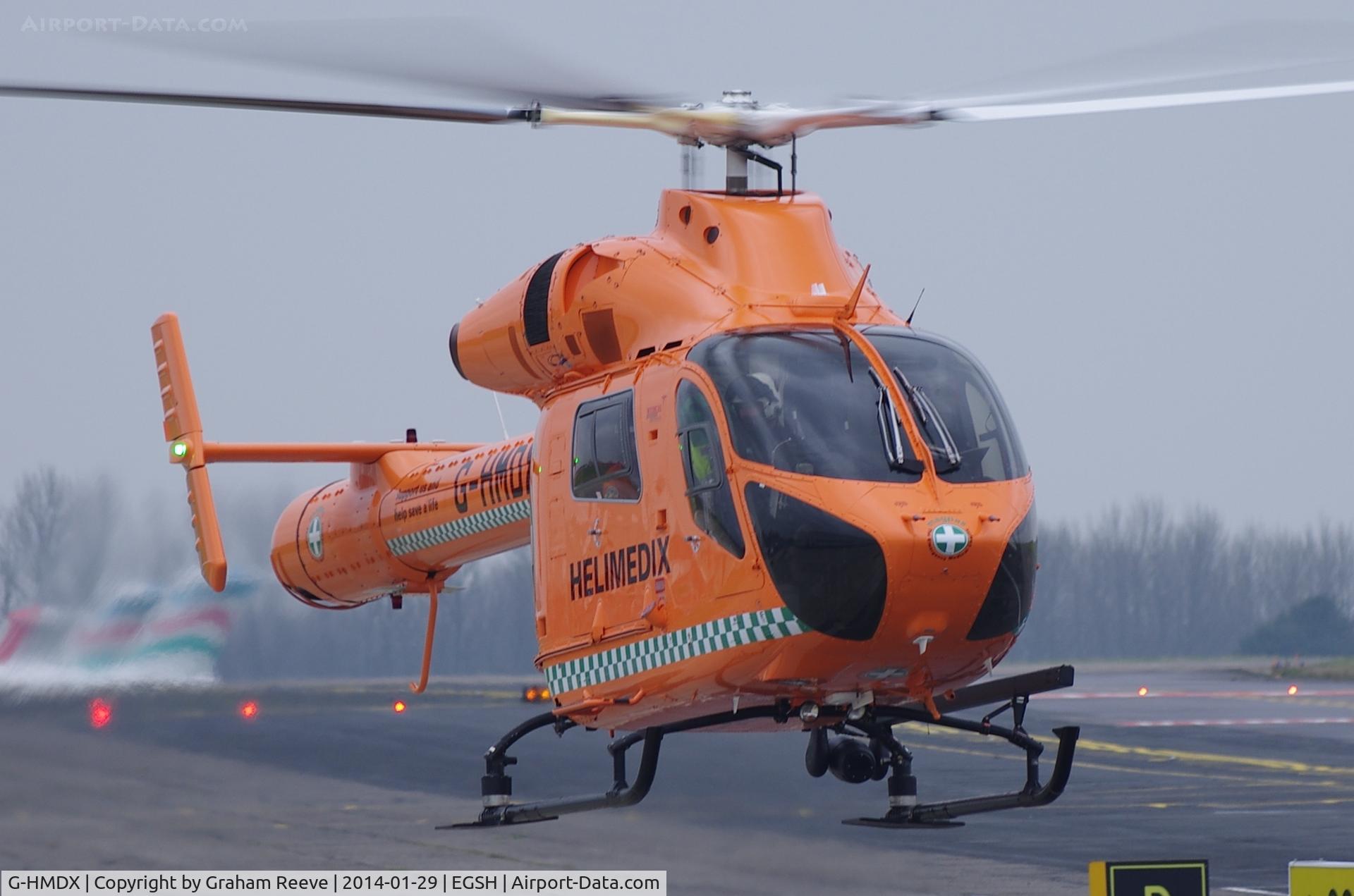 G-HMDX, 2007 MD Helicopters MD-900 Explorer C/N 900-00121, About to land.