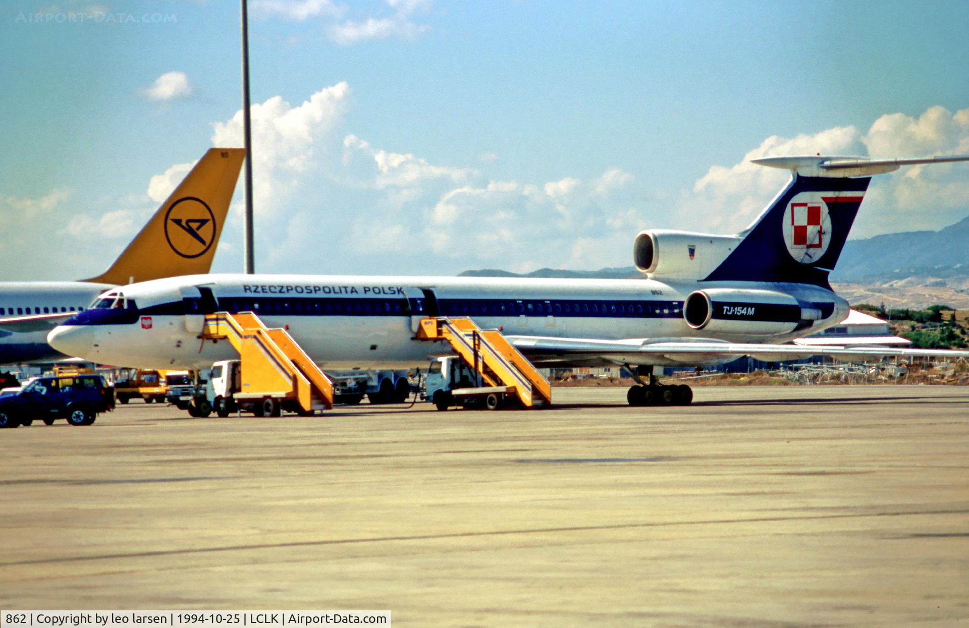 862, 1990 Tupolev Tu-154M C/N 90A862, Larnaca Cyprus 25.10.96