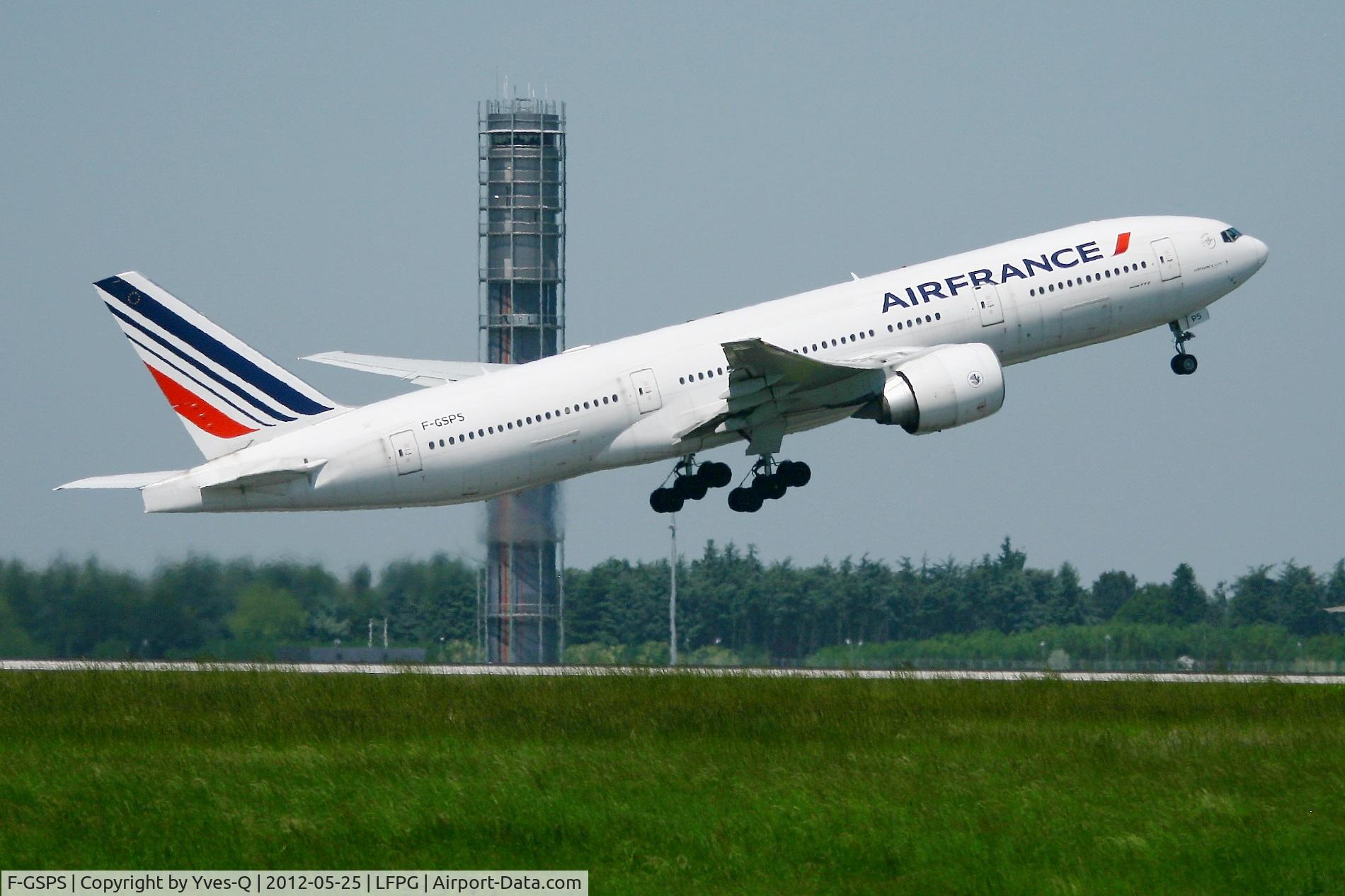 F-GSPS, 2001 Boeing 777-228/ER C/N 32306, Boeing 777-228 (ER), Take-off Rwy 08L, Roissy Charles De Gaulle Airport (LFPG-CDG)