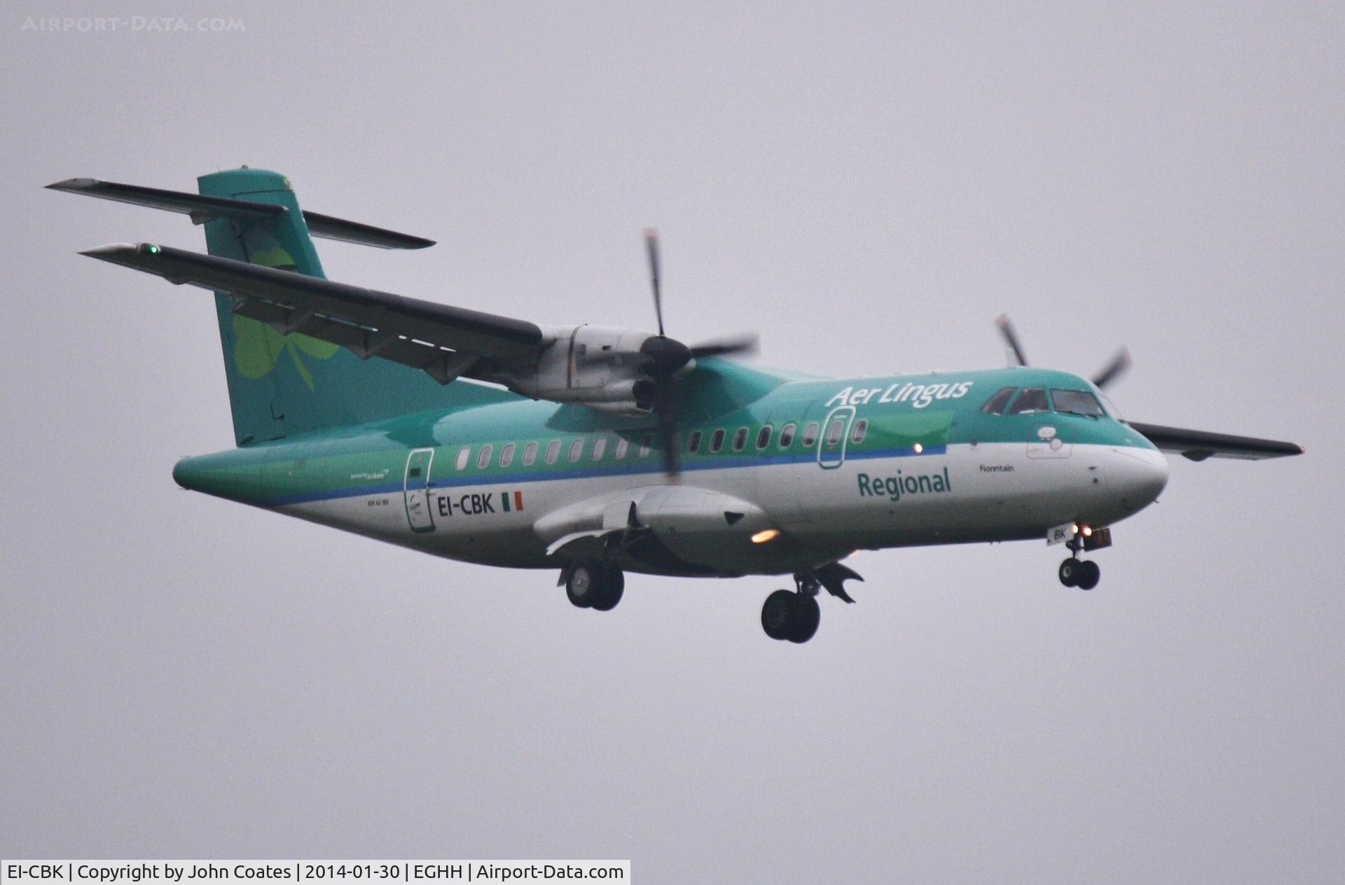 EI-CBK, 1990 ATR 42-300 C/N 199, Appears through the mist on approach to 08