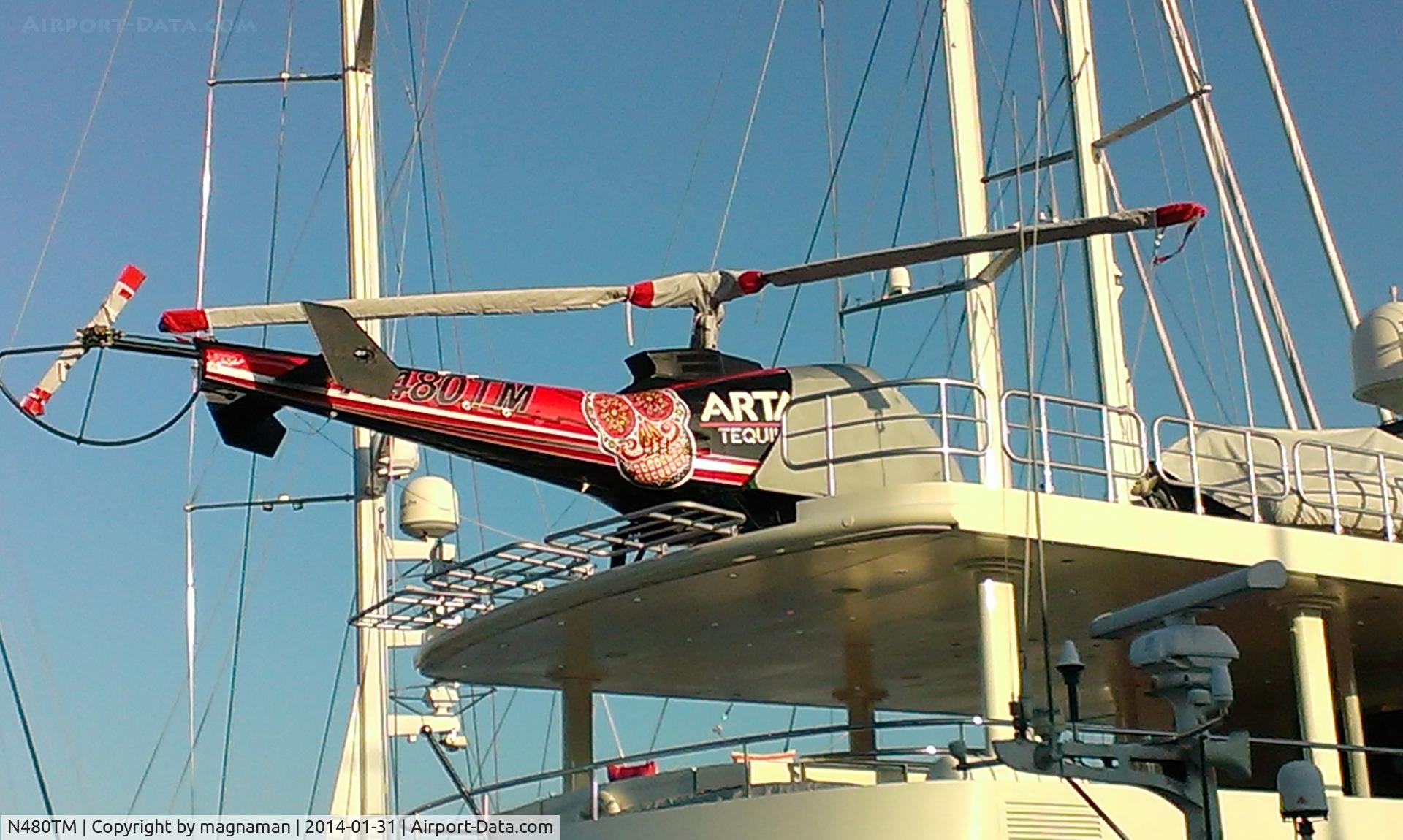 N480TM, 2006 Enstrom 480B C/N 5095, In Auckland harbour. Been here since 270114. Nice colours