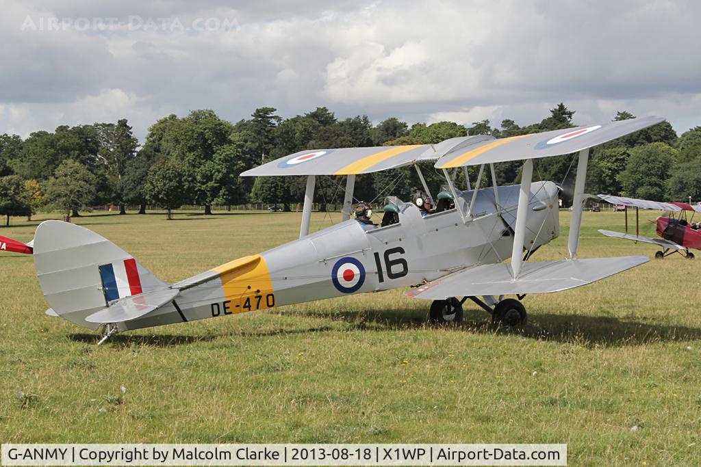G-ANMY, 1942 De Havilland DH-82A Tiger Moth II C/N 85466, De Havilland DH-82A Tiger Moth II at The De Havilland Moth Club's 28th International Moth Rally at Woburn Abbey. August 2013.