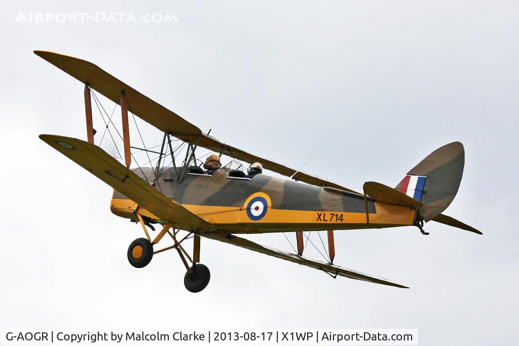 G-AOGR, 1942 De Havilland DH-82A Tiger Moth II C/N 84566, De Havilland DH-82A Tiger Moth II at The De Havilland Moth Club's 28th International Moth Rally at Woburn Abbey. August 2013.