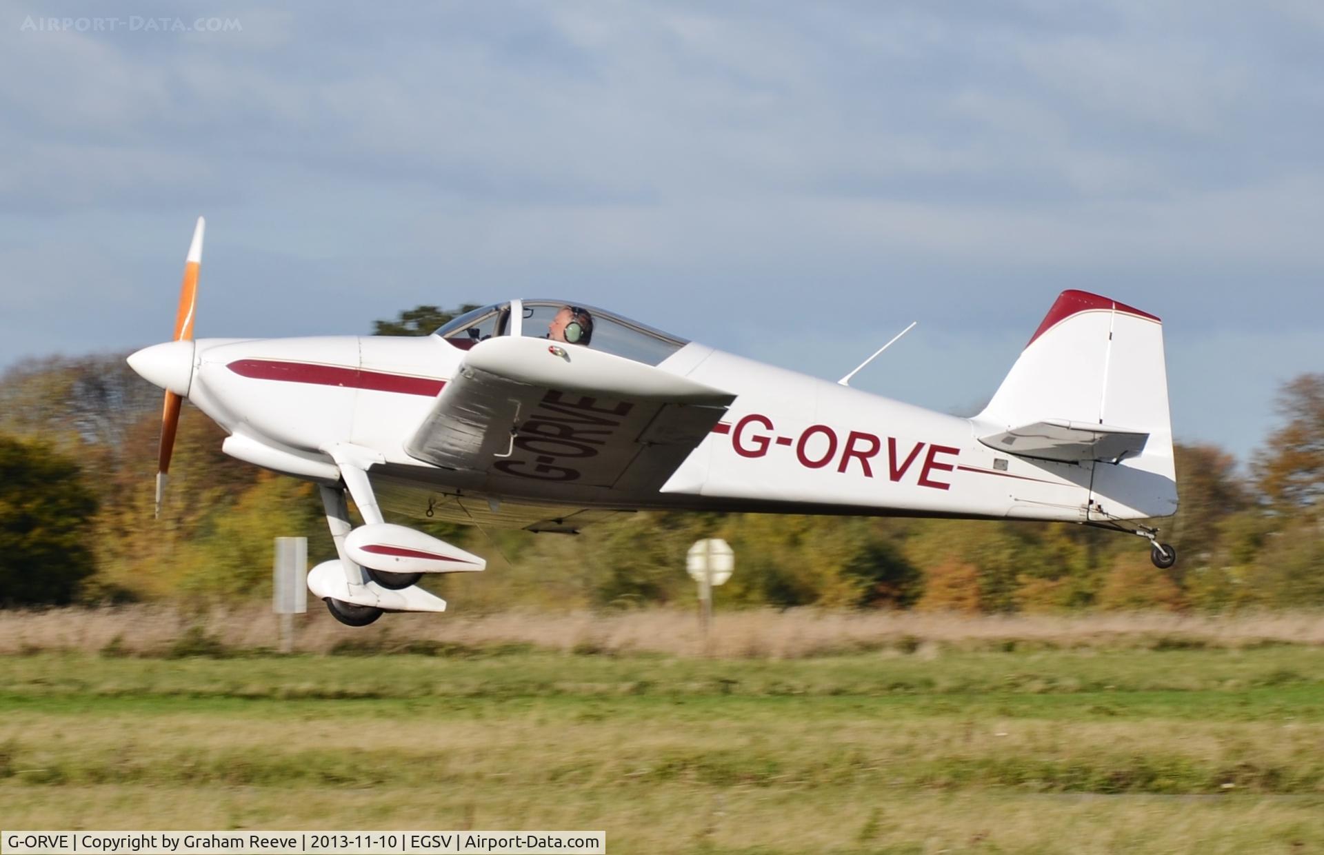G-ORVE, 1994 Vans RV-6 C/N 21710, Departing from Old Buckenham.