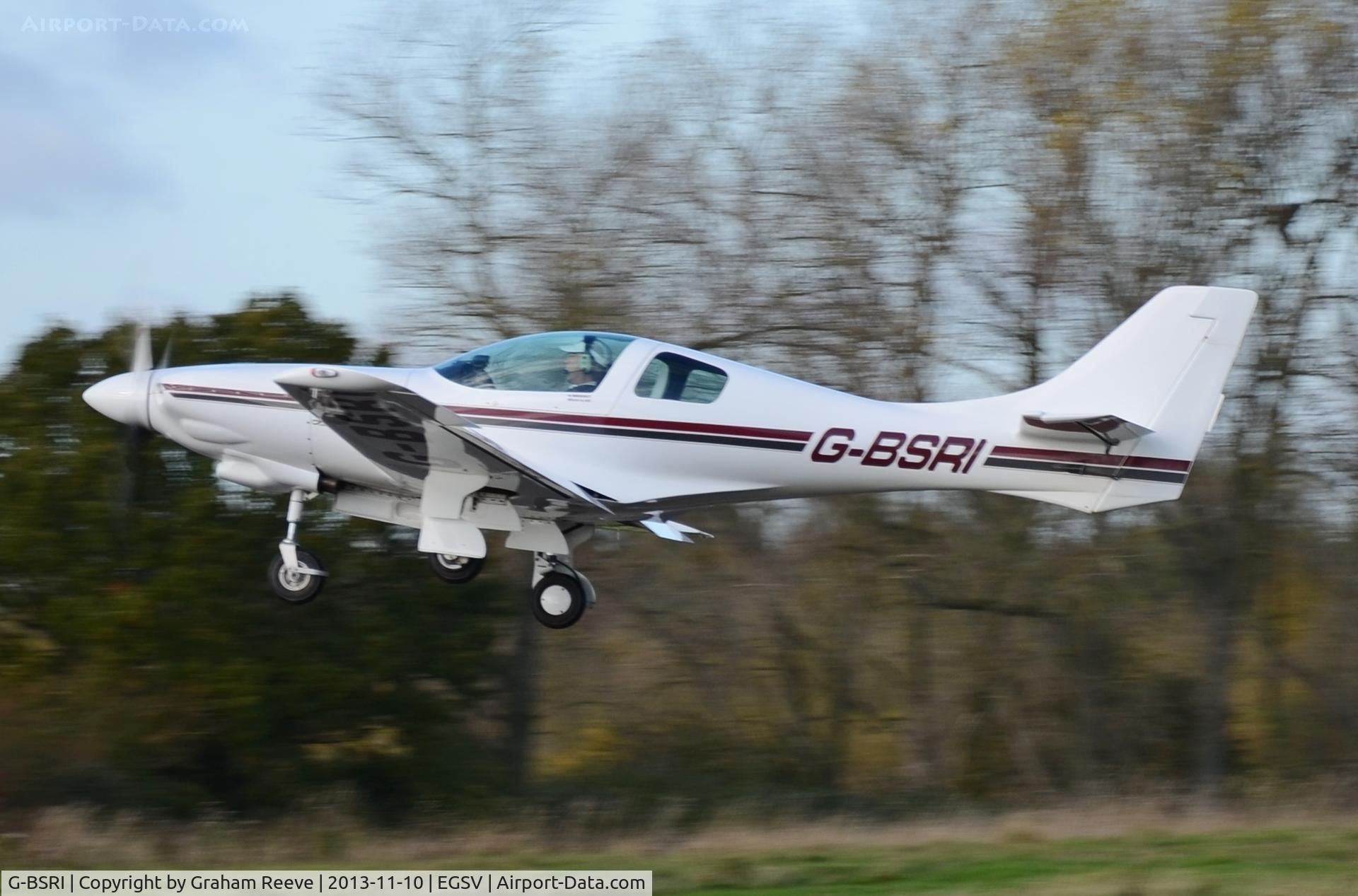 G-BSRI, 1992 Lancair 235 C/N PFA 191-11467, Just taken off.