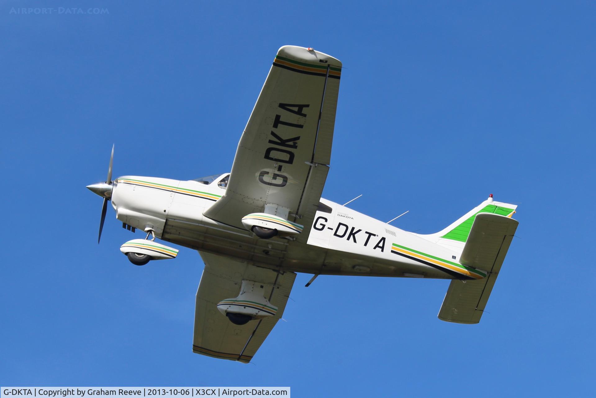G-DKTA, 1980 Piper PA-28-236 Dakota C/N 28-8011089, Departing from Northrepps.