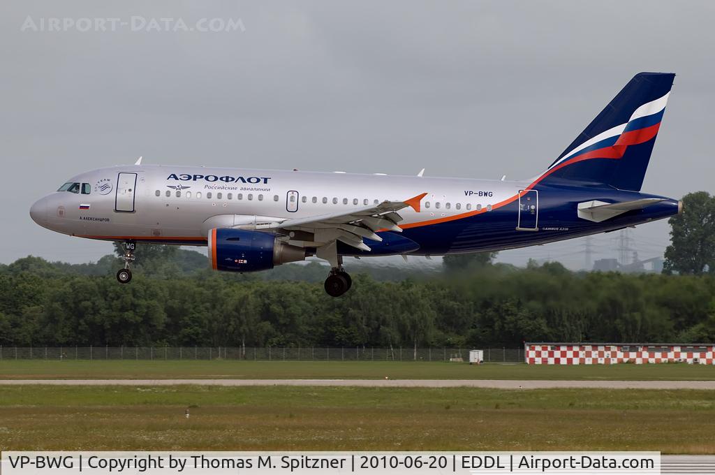 VP-BWG, 2003 Airbus A319-111 C/N 2093, Aeroflot VP-BWG short finals Rwy 23L at DUS