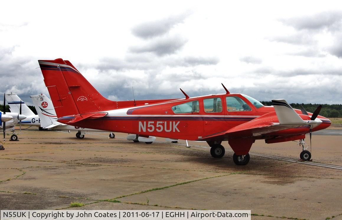 N55UK, 1978 Beech E-55 Baron Baron C/N TE-1128, Parked at Airtime North