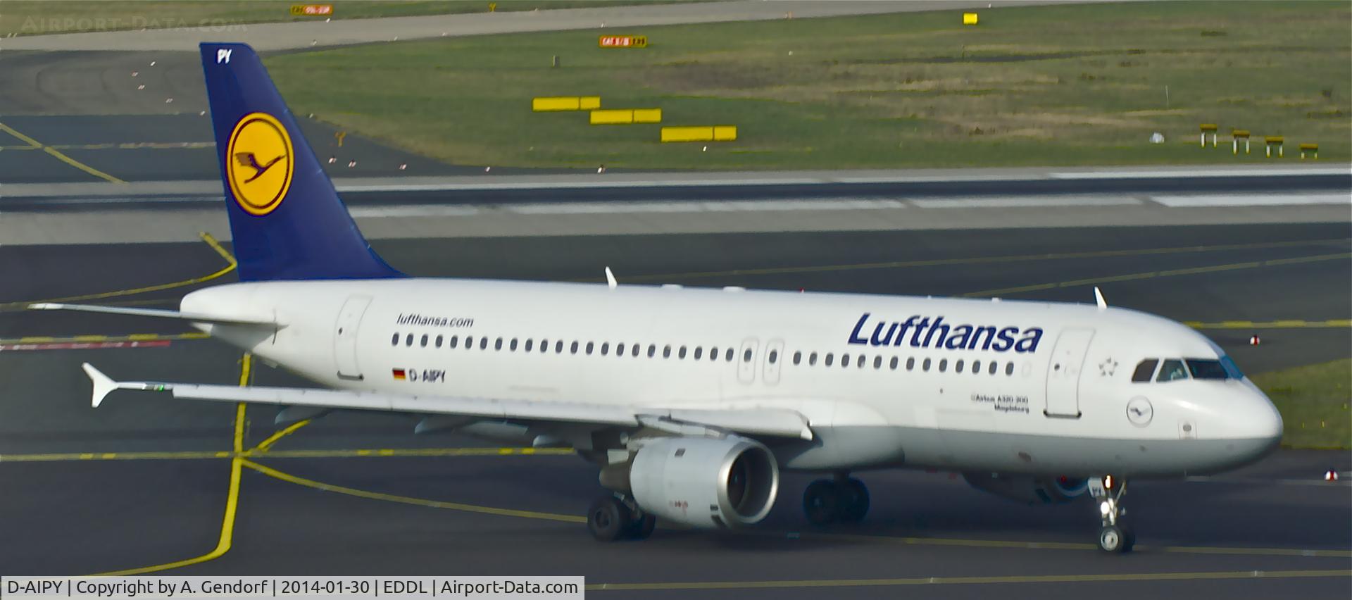 D-AIPY, 1991 Airbus A320-211 C/N 161, Lufthansa, seen here taxiing to the gate at Düsseldorf Int'l(EDDL)